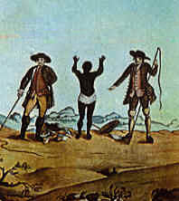Nederlanders ranselen een slaaf af, Brazilië 1640